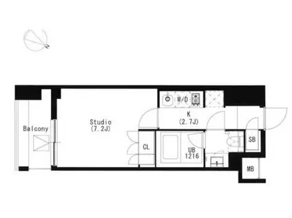 品川イースト(1K/8階)の間取り写真
