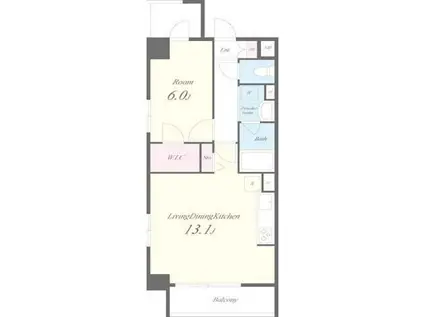 フォレスタ浅草(1LDK/2階)の間取り写真