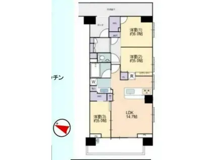 シティハウス森下ステーションコート(3LDK/2階)の間取り写真