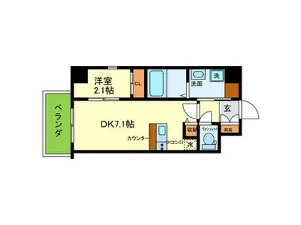 ONLYONE伊丹千僧(1DK/3階)の間取り写真