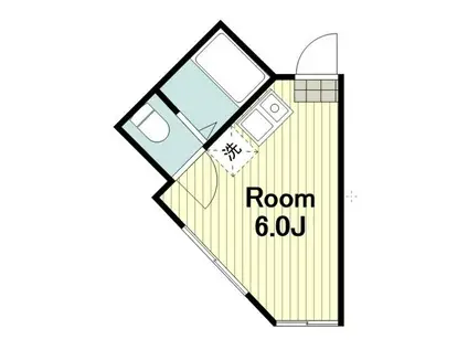 ユナイト台町モンテビアンコ(ワンルーム/2階)の間取り写真