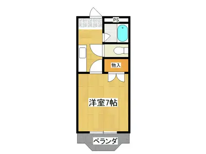 エトワール姫宮(1K/2階)の間取り写真