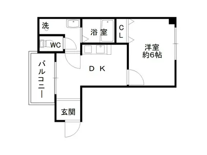 カーザ布施(ワンルーム/3階)の間取り写真