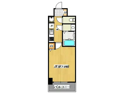 クレストタップ神戸湊町NOIR(1K/11階)の間取り写真