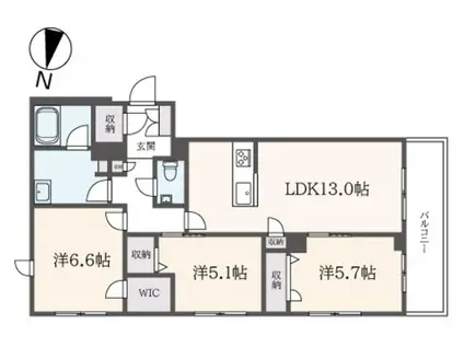 ホクレア分倍河原(3LDK/3階)の間取り写真