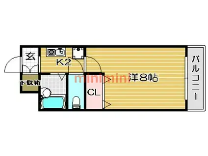 ドミール氷室(1K/3階)の間取り写真