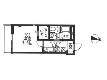 アイビス生田 IBIS IKUTA(1K/3階)の間取り写真