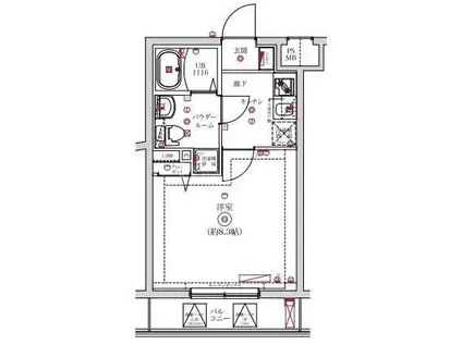 レンティーヴァ綾瀬(1K/3階)の間取り写真