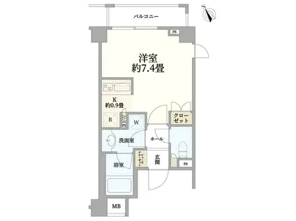 クオリア恵比寿サウス(ワンルーム/4階)の間取り写真