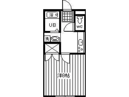 サンライズ岸田001(1K/2階)の間取り写真