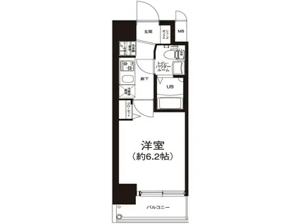 エグゼ江坂ウエスト(1K/4階)の間取り写真