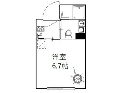 サンマリノ(1K/4階)の間取り写真