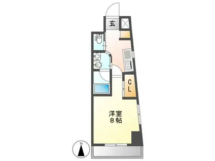 AZUR YABACHO(1K/4階)の間取り写真