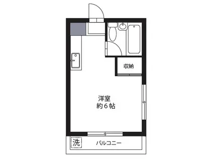 ニューハイムII(ワンルーム/3階)の間取り写真
