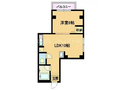 チェリー北ハイツ(1LDK/7階)の間取り写真