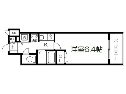 プレサンス京都四条烏丸クロス(1K/7階)の間取り写真