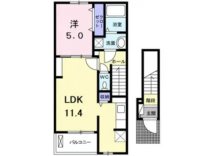 グラン ソレイユ(1LDK/2階)の間取り写真
