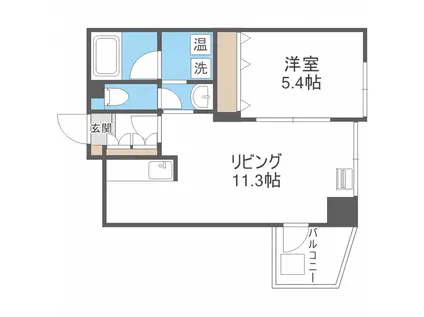 サムティ学園前(1LDK/6階)の間取り写真