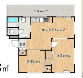 グリーンヒル山本通(3LDK/2階)の間取り写真