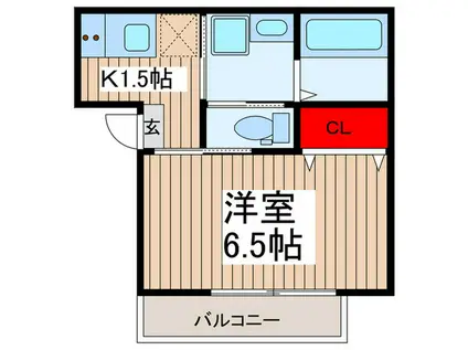 クレアウエスト(1K/2階)の間取り写真