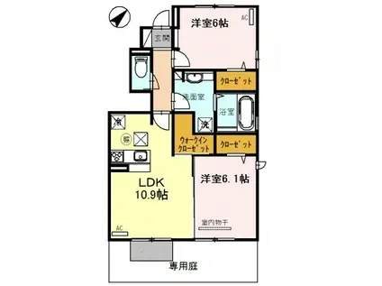 サワーローズ(2LDK/1階)の間取り写真