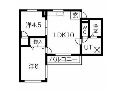 メゾンおちあい(2LDK/2階)の間取り写真
