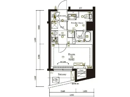 マーロ弘明寺(1K/6階)の間取り写真
