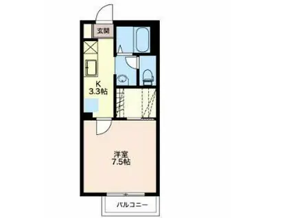 ガーデニアブラッサム(1K/2階)の間取り写真