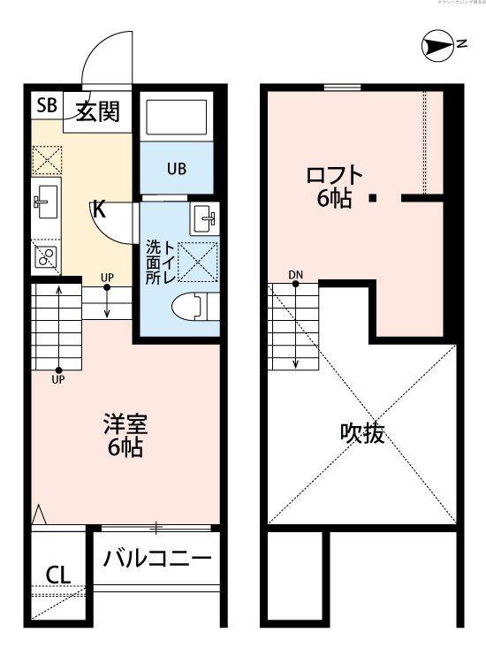 FONTANA姪浜(1K/1階)の間取り写真