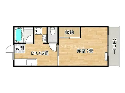 メゾンエルベ(1DK/2階)の間取り写真