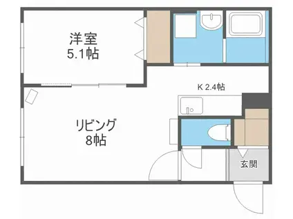 グランメール 豊平3-4(1LDK/3階)の間取り写真