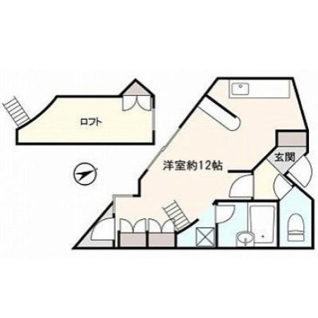 ヴェルドミール上野町(ワンルーム/1階)の間取り写真