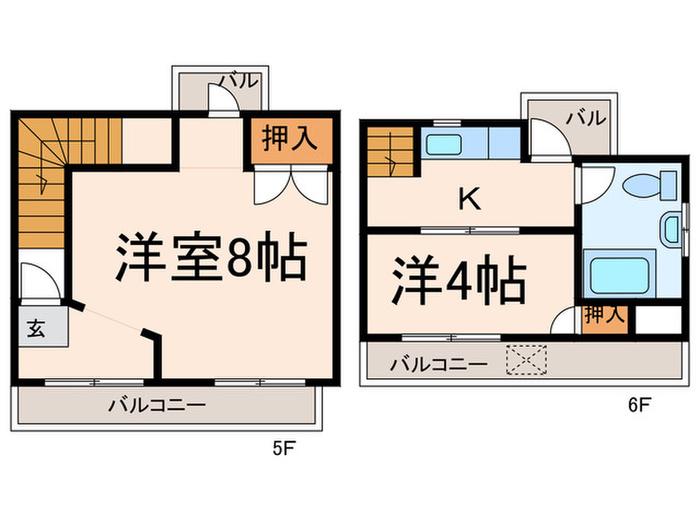 第2小野ビル(2K/5階)の間取り写真