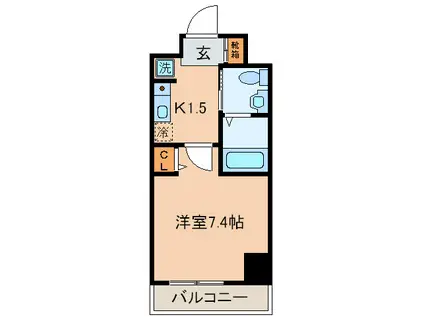 PARK AXIS丸の内(1K/11階)の間取り写真