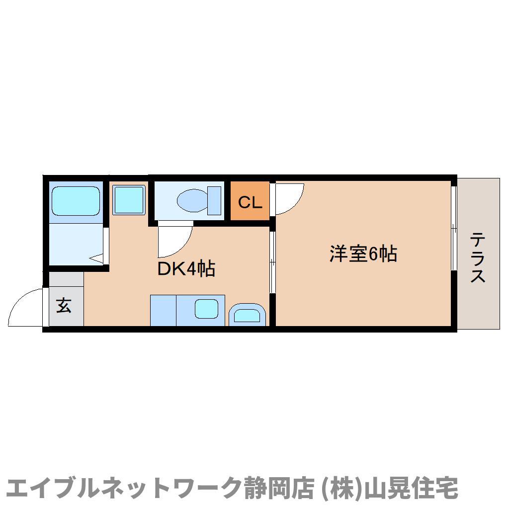 フレグランス静(1DK/1階)の間取り写真