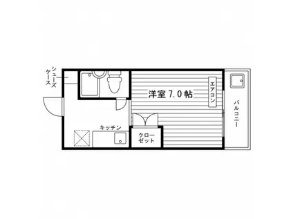 リバティ小林(ワンルーム/2階)の間取り写真