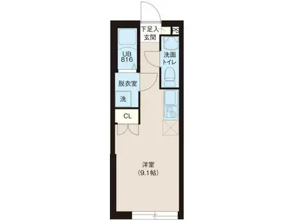 レピュア池袋本町レジデンスウエスト(ワンルーム/4階)の間取り写真