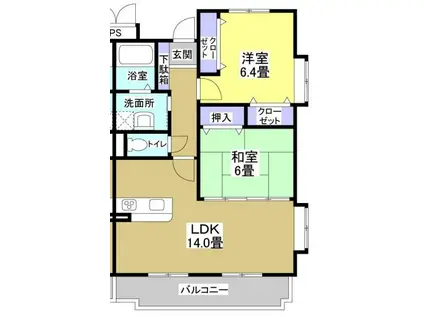 アンダンテ(2LDK/3階)の間取り写真