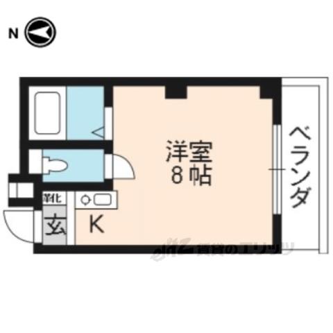 カザノヴァ(1K/2階)の間取り写真
