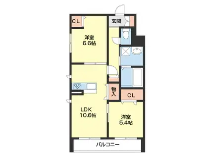 ベレオ吹上(2LDK/2階)の間取り写真