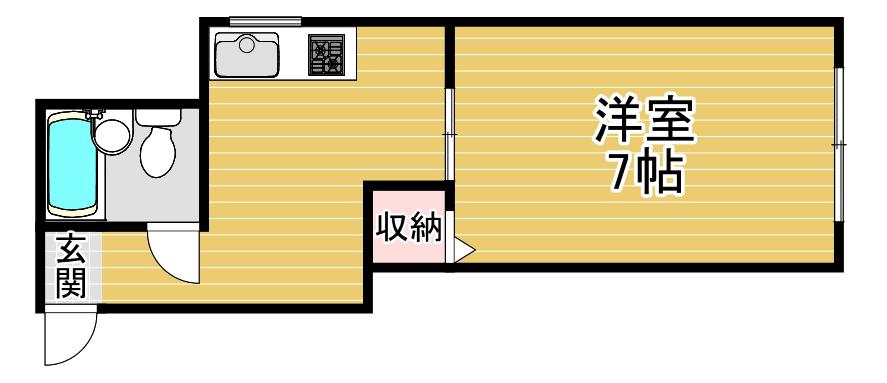 ホワイトハウス(1K/2階)の間取り写真
