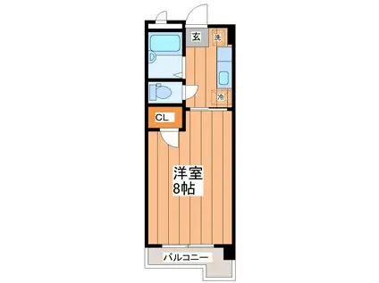 白い天守閣(1K/5階)の間取り写真