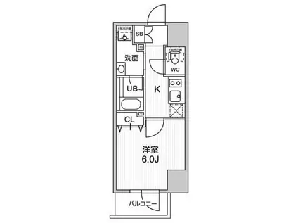 THE PALMS与野(1K/6階)の間取り写真