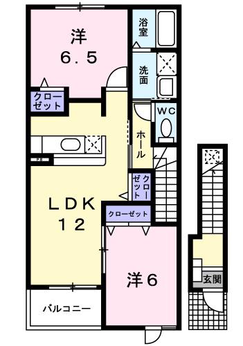 ライブウィル(2LDK/2階)の間取り写真