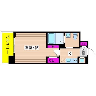 エスライズ北堀江スワン(1K/11階)の間取り写真