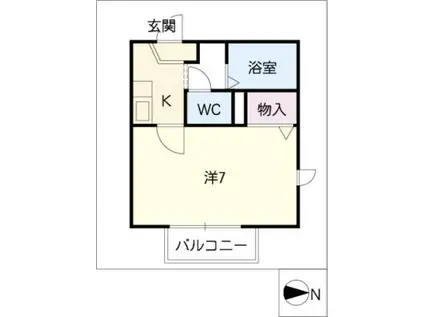 ディアス昭和(1K/2階)の間取り写真