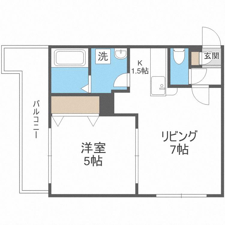 アベニュー224(1DK/3階)の間取り写真
