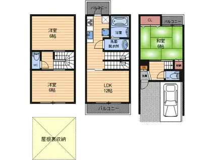 ローズガーデン立花(3LDK/1階)の間取り写真