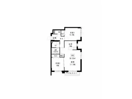 ノヴァ桑園 NOVA SOEN(2LDK/4階)の間取り写真