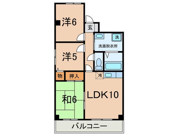 コート宮北(3LDK/1階)の間取り写真